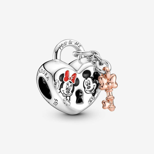 Charm Pandora Candado Mickey y Minnie Mouse